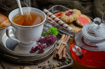 A cup of black tea.