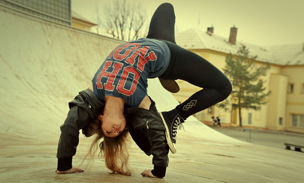 Break dancing girl. Break dancing girl.