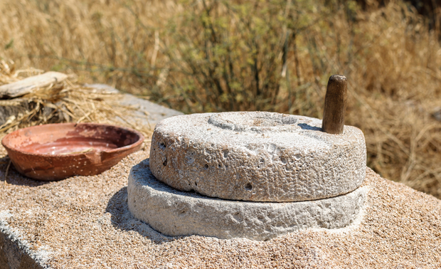 An ancient hand mill An ancient hand mill