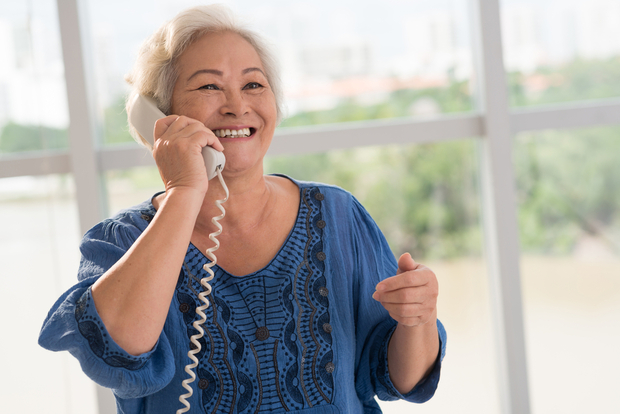 Grandmother on phone call Grandmother on phone call
