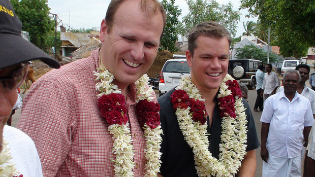 Gary White and Matt Damon visit water projects in India Gary White and Matt Damon visit water projects in India