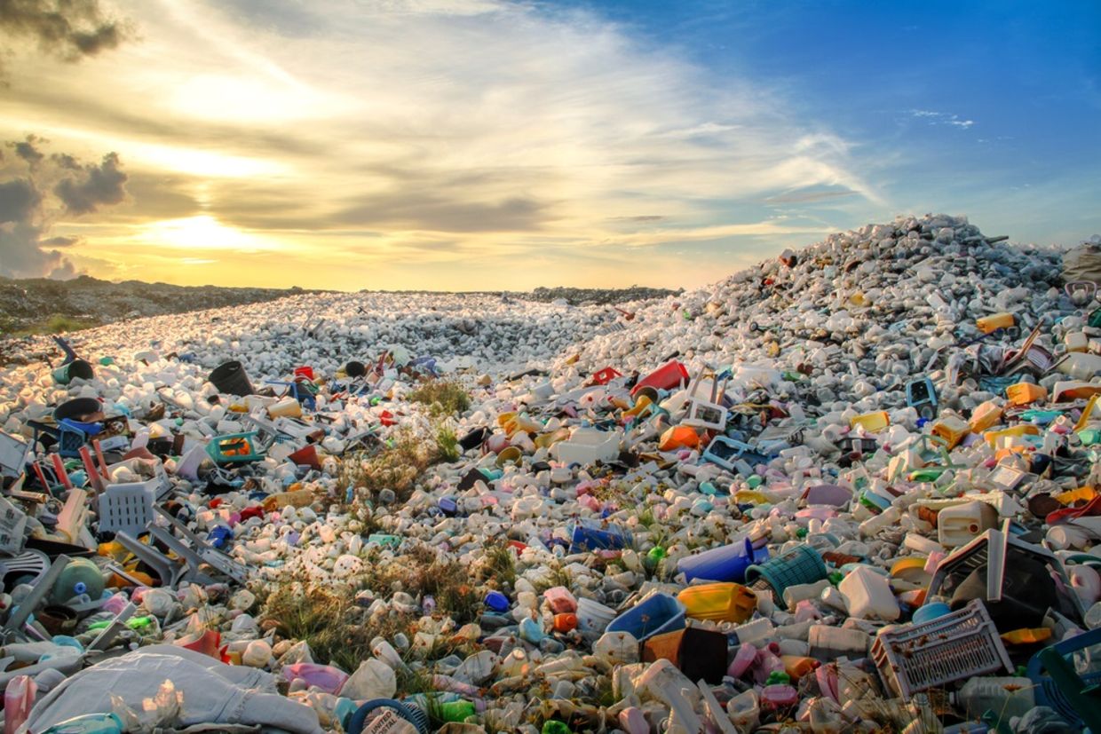 Plastic bottles and other types of plastic waste at the Thilafushi waste disposal site. Plastic bottles and other types of plastic waste at the Thilafushi waste disposal site.
