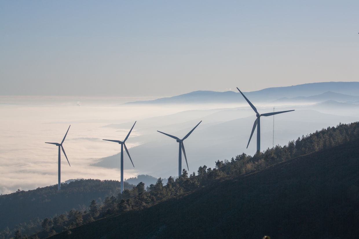 Eolic wind generators on top of hills in Portugal. Eolic wind generators on top of hills in Portugal.