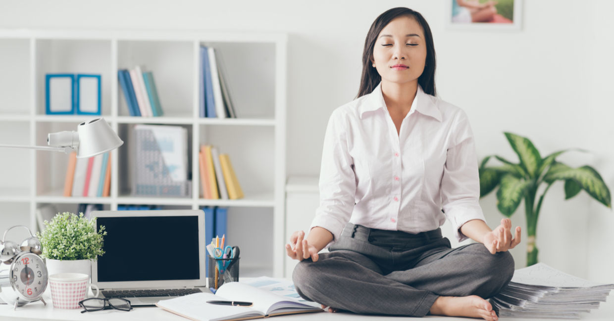 Meditating during your lunch break increases productivity, reduces stress. (Shutterstock) Meditating during your lunch break increases productivity, reduces stress. (Shutterstock)