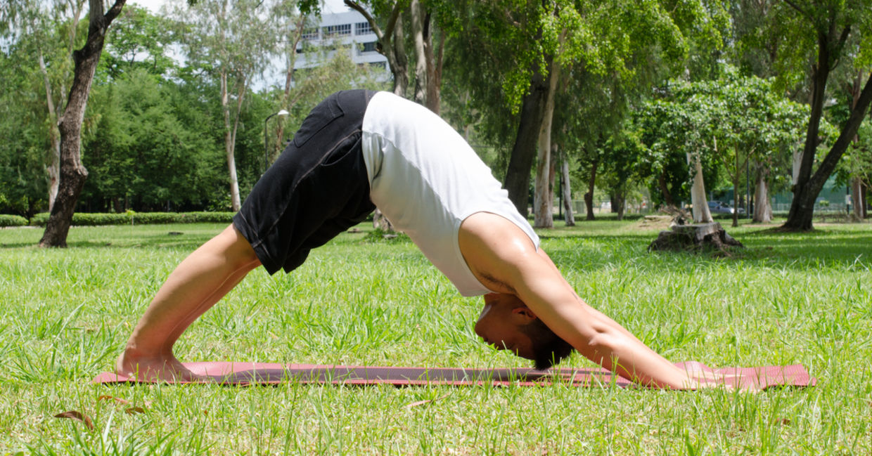 Downward-facing dog is a yoga pose for beginners Downward-facing dog is a yoga pose for beginners