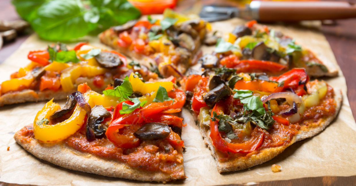 Vegan pizza. Vegan pizza.