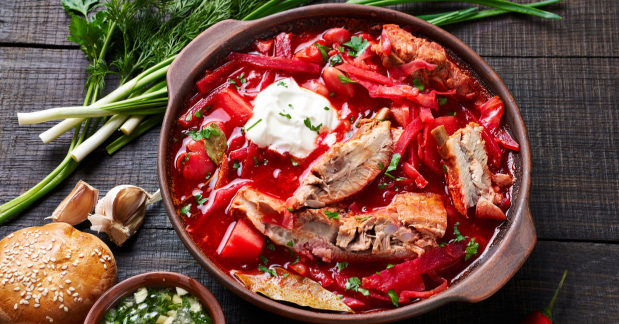 Reap the health benefits of beets in borscht. Reap the health benefits of beets in borscht.