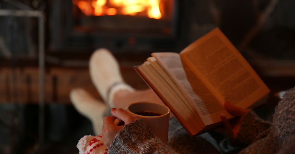 Book and tea for snow day Book and tea for snow day