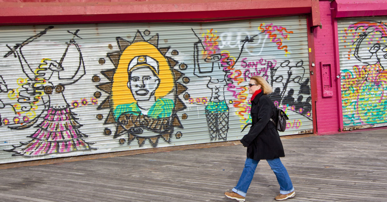 Graffitti art on the boardwalk Graffitti art on the boardwalk