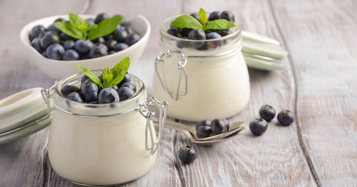 Yogurt and blueberries are full of health benefits. Yogurt and blueberries are full of health benefits.