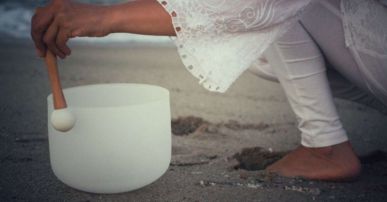 Use Crystal singing bowls for sound healing. Use Crystal singing bowls for sound healing.