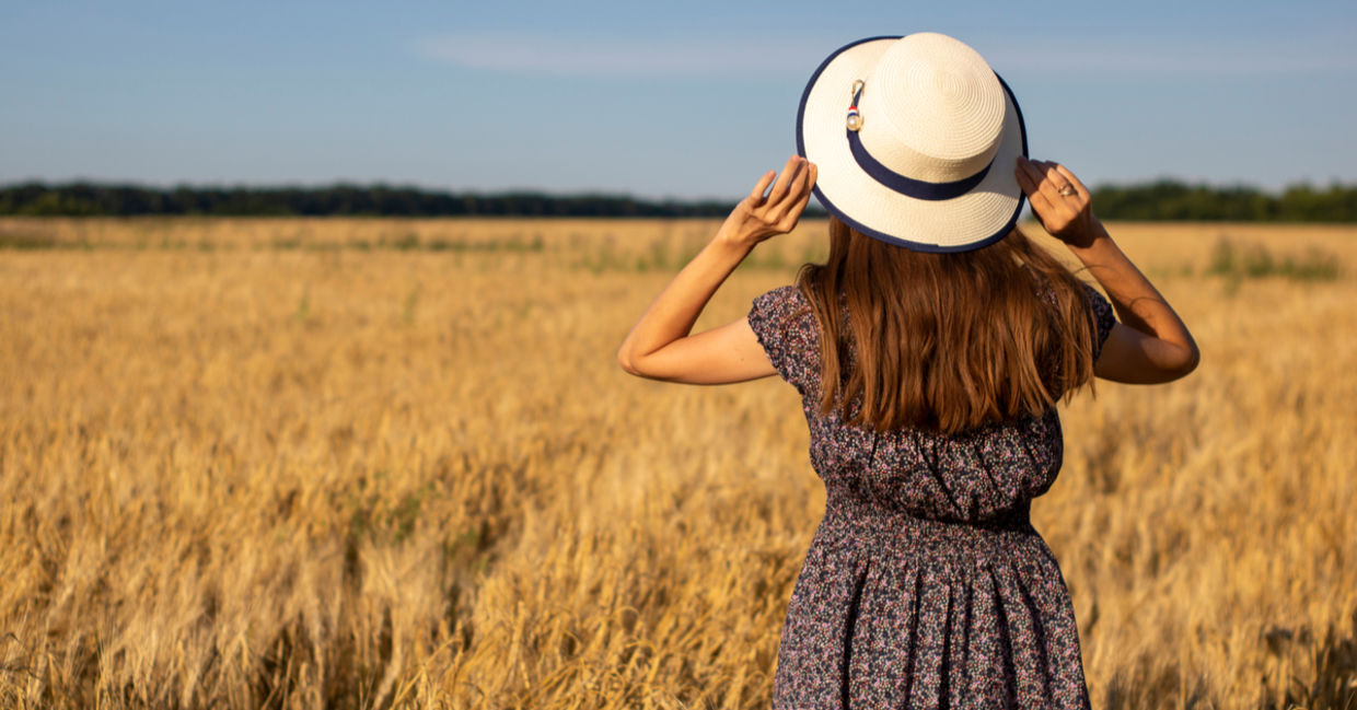 Woman looking at nature. Woman looking at nature.