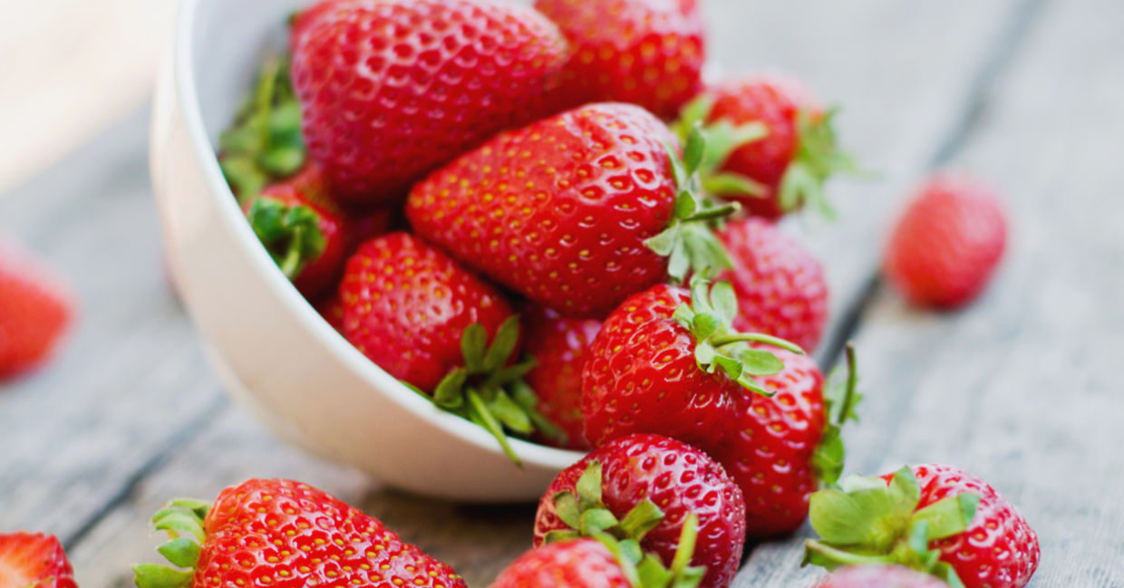 Strawberries make a healthy snack. Strawberries make a healthy snack.