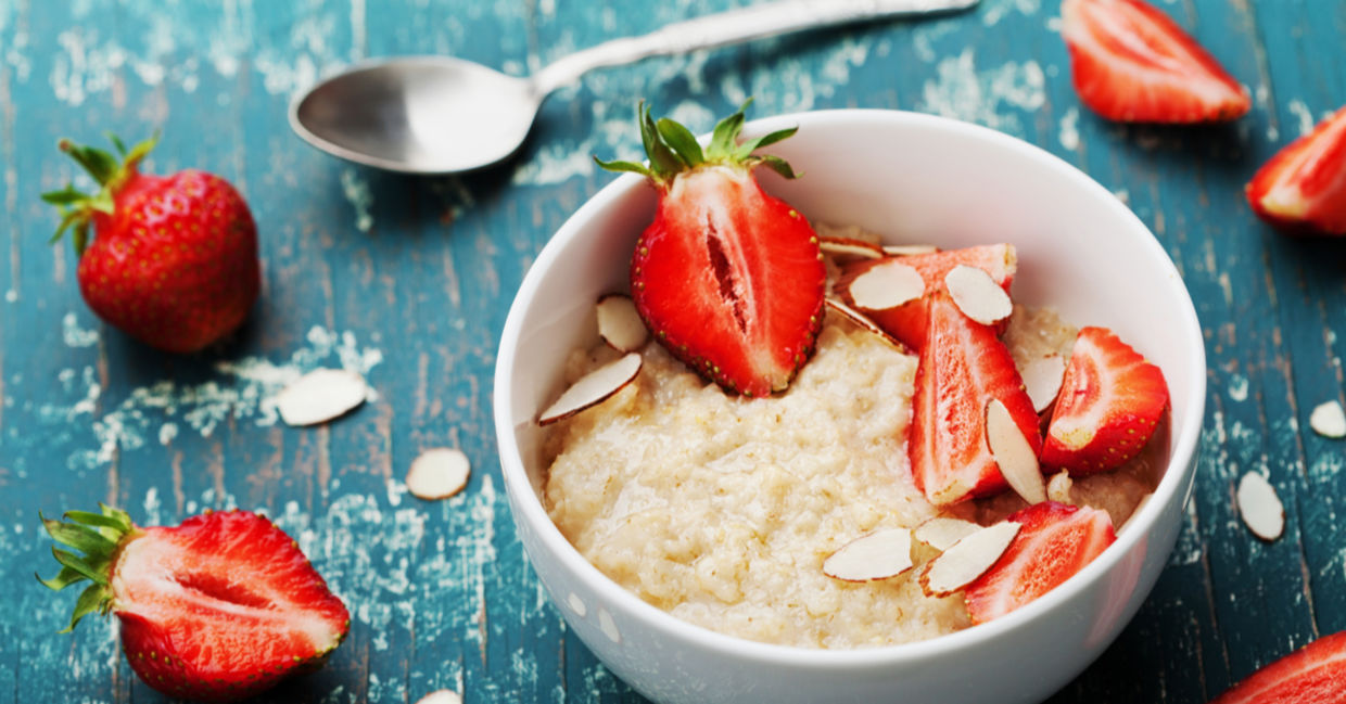 Heart healthy oatmeal and strawberries. Heart healthy oatmeal and strawberries.