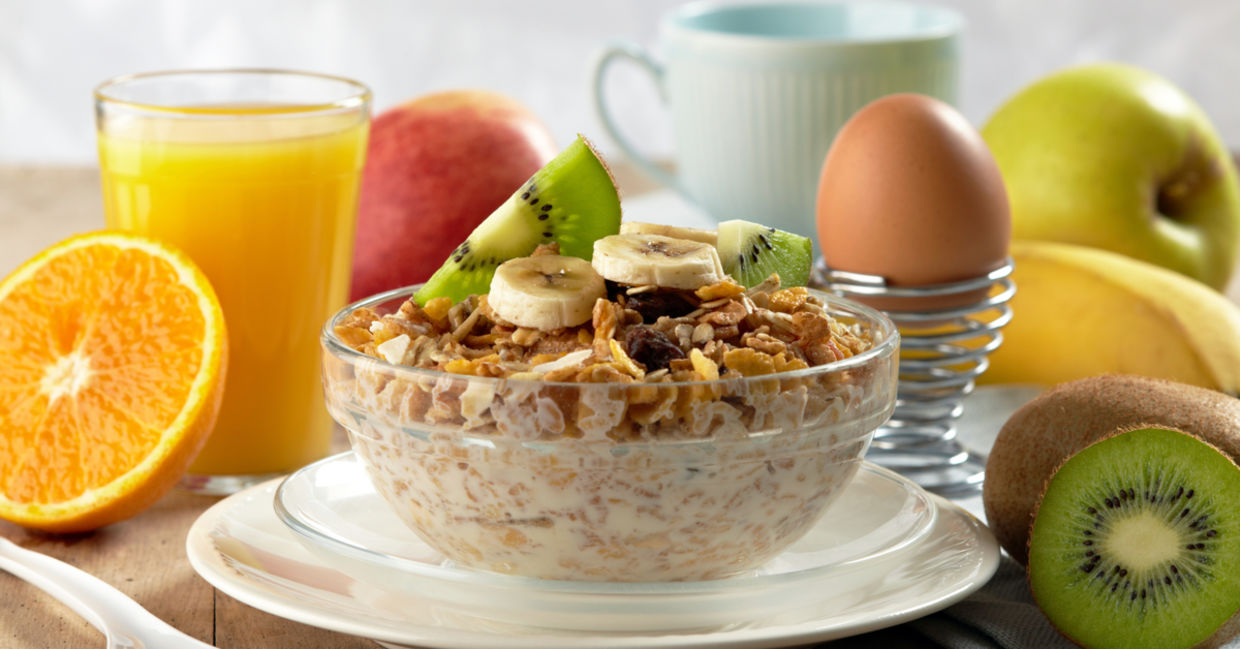 Start the day with a healthy breakfast. Start the day with a healthy breakfast.