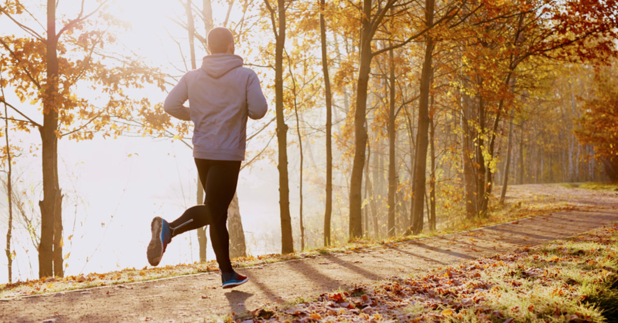 An early morning run can help reduce stress. An early morning run can help reduce stress.