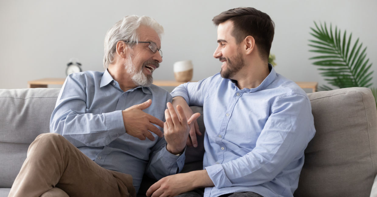Father and son, when enjoying time together, affect each other positively. Father and son, when enjoying time together, affect each other positively.