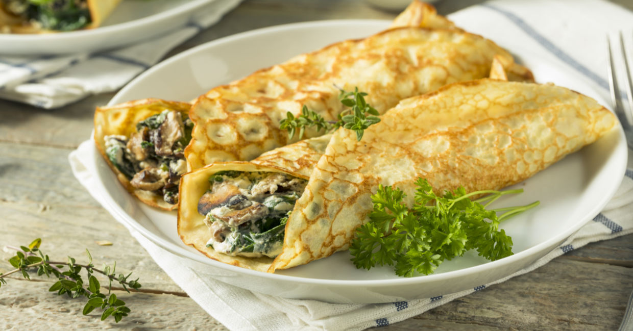 Use up leftovers with these savory mushroom and turkey crepes. Use up leftovers with these savory mushroom and turkey crepes.