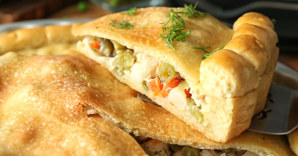 Turkey pot pie fresh out of the oven. Turkey pot pie fresh out of the oven.