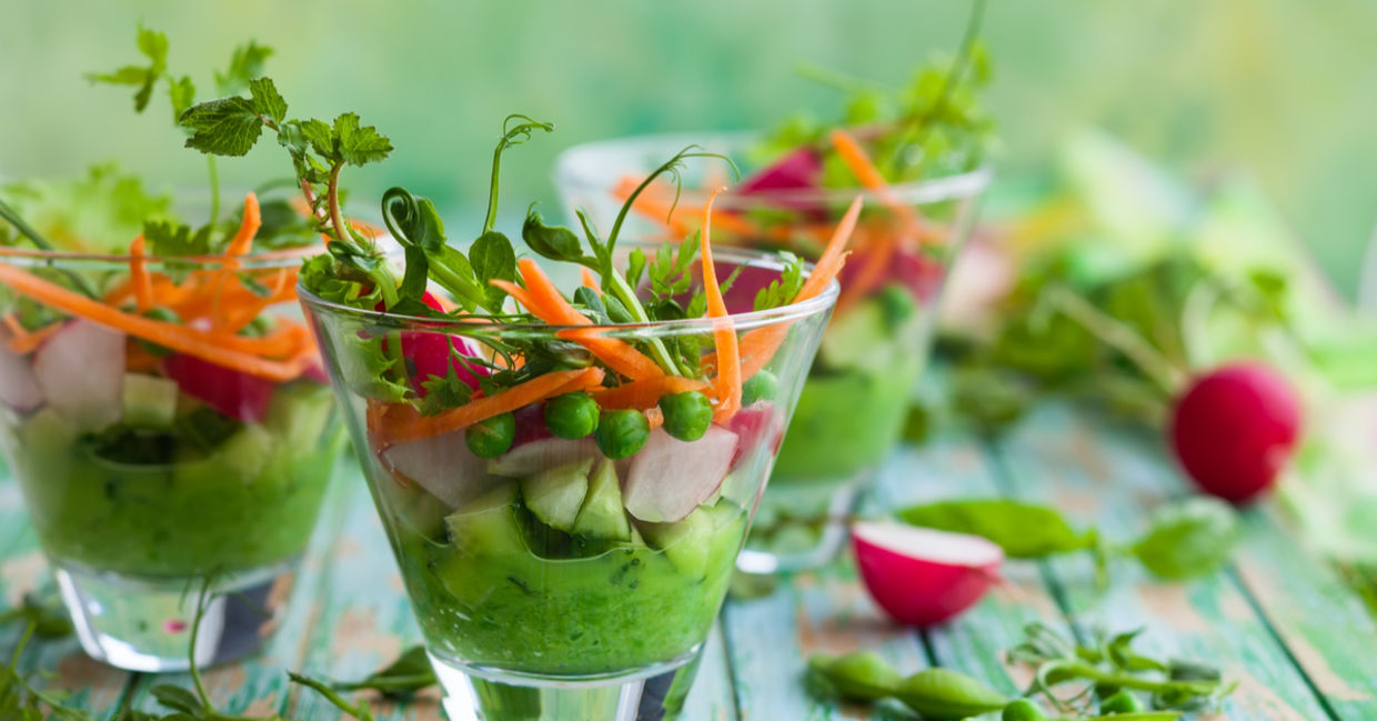 raw veggies.