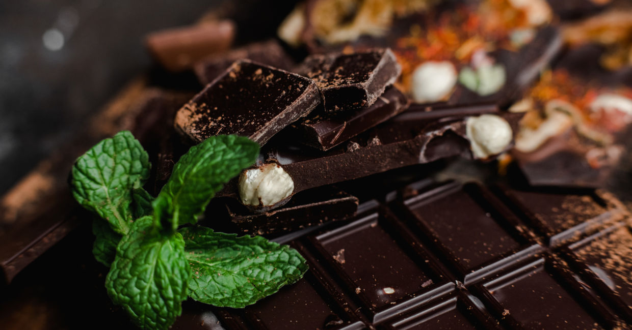 Dark chocolate bars. Dark chocolate bars.