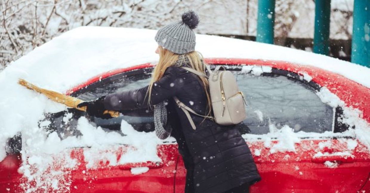 Keep a snowbrush in your car for winter travel. Keep a snowbrush in your car for winter travel.
