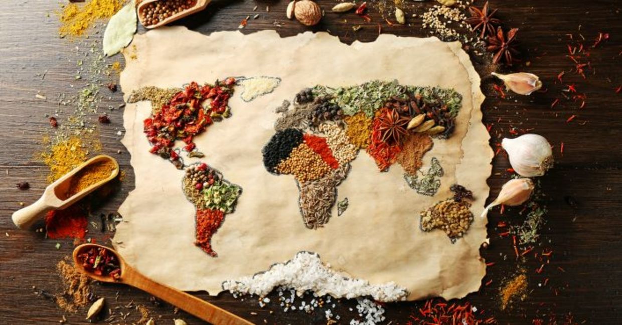 Food around the globe. Food around the globe.
