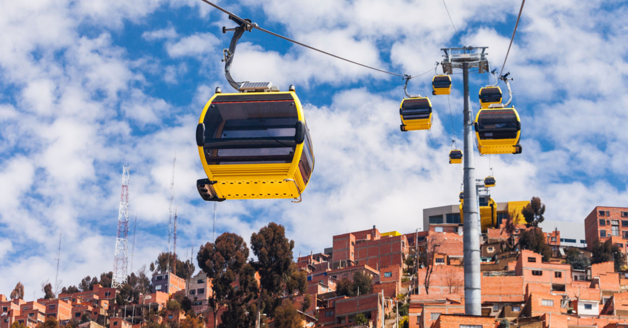 Cable cars in La Paz, Bolivia. Cable cars in La Paz, Bolivia.