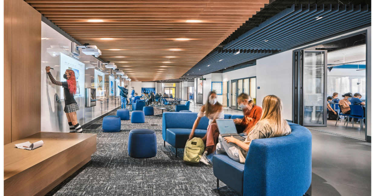 Innovative Interior at the new Discovery Building at California's Santa Monica High School. Innovative Interior at the new Discovery Building at California's Santa Monica High School.
