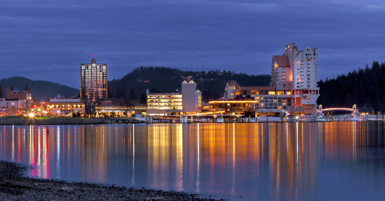 Downtown Coeur d'Alene in the lake region. Downtown Coeur d'Alene in the lake region.
