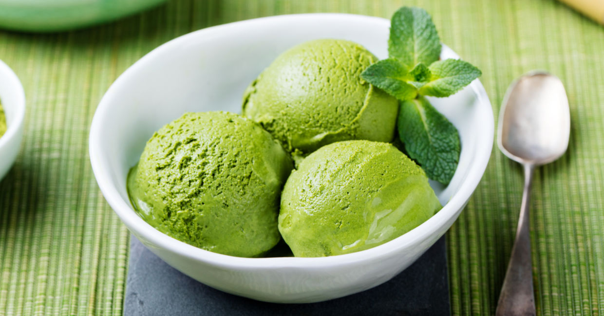 Matcha tea ice cream. Matcha tea ice cream.