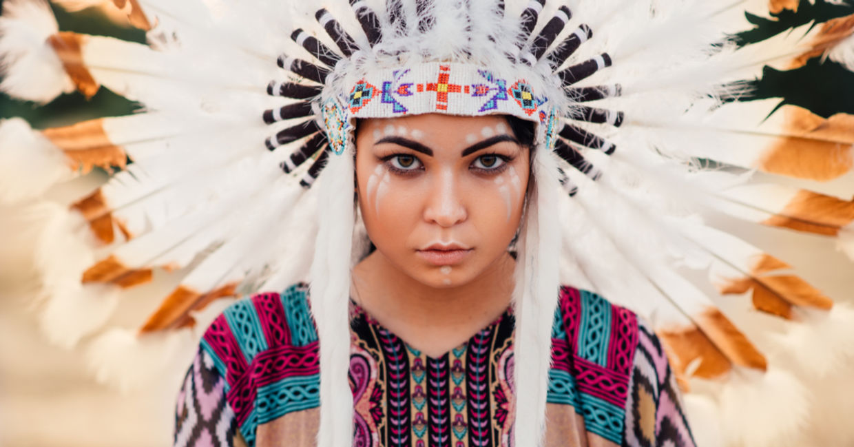 Face of Cherokee woman. Face of Cherokee woman.