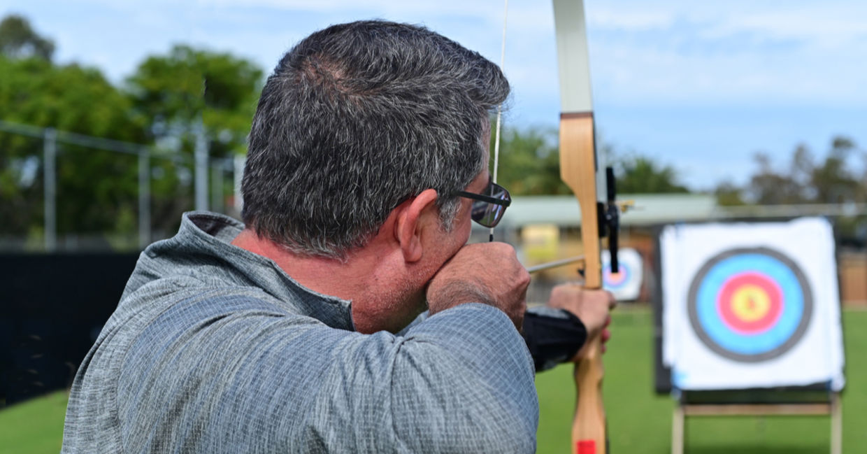 Archery gives you a cardiovascular workout. Archery gives you a cardiovascular workout.