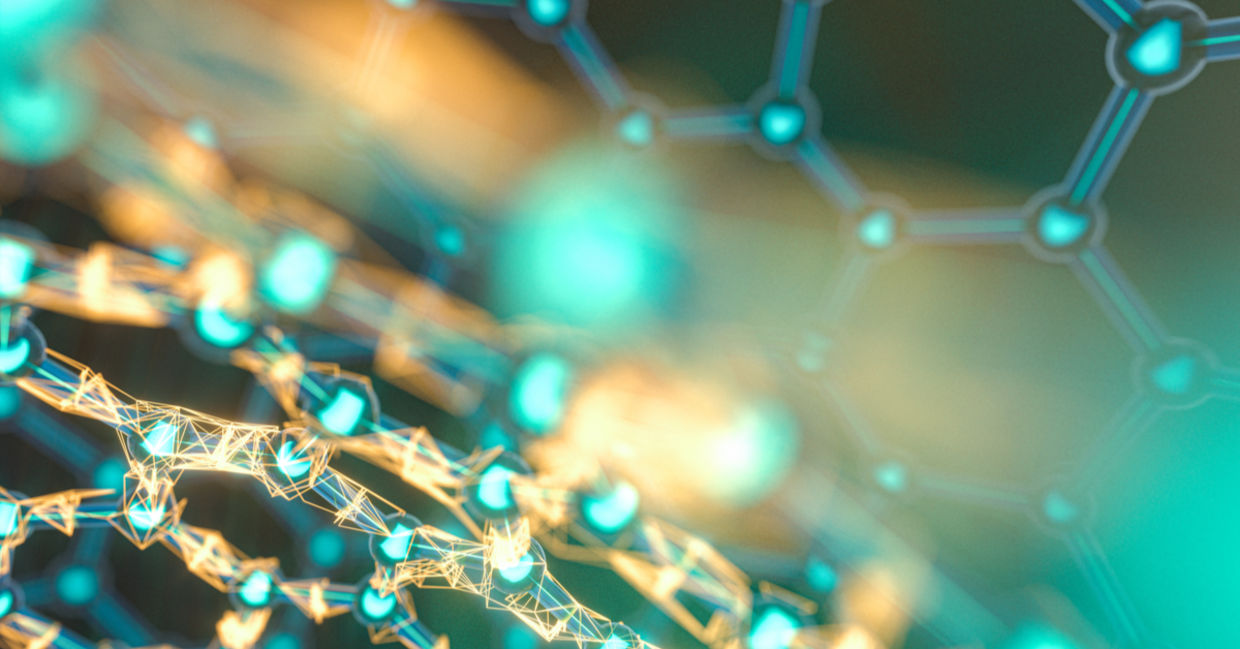 Digital rendering of molecules. Digital rendering of molecules.