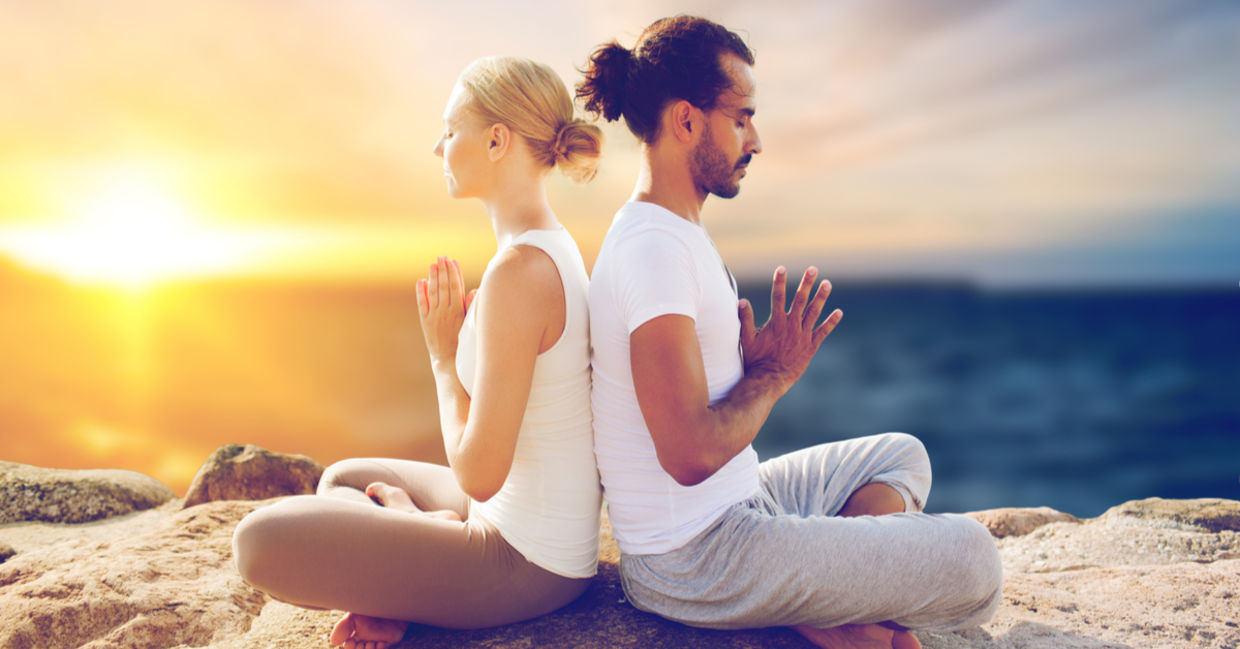 Morning meditation practice. Morning meditation practice.