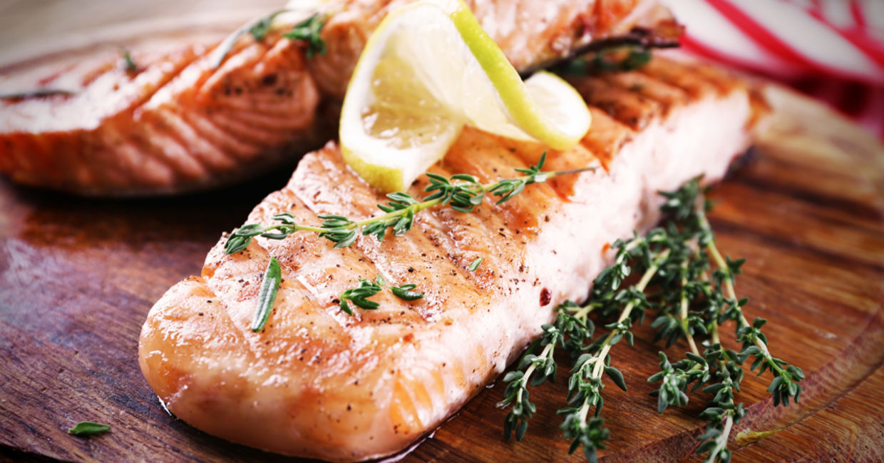 Healthy salmon dinner. Healthy salmon dinner.