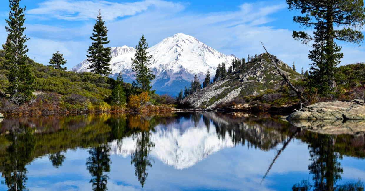 A view of the mountain from Heart Lake. A view of the mountain from Heart Lake.
