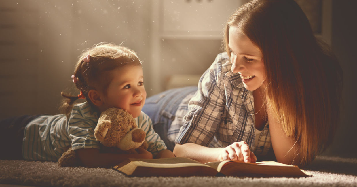 Reading to young a child. Reading to young a child.