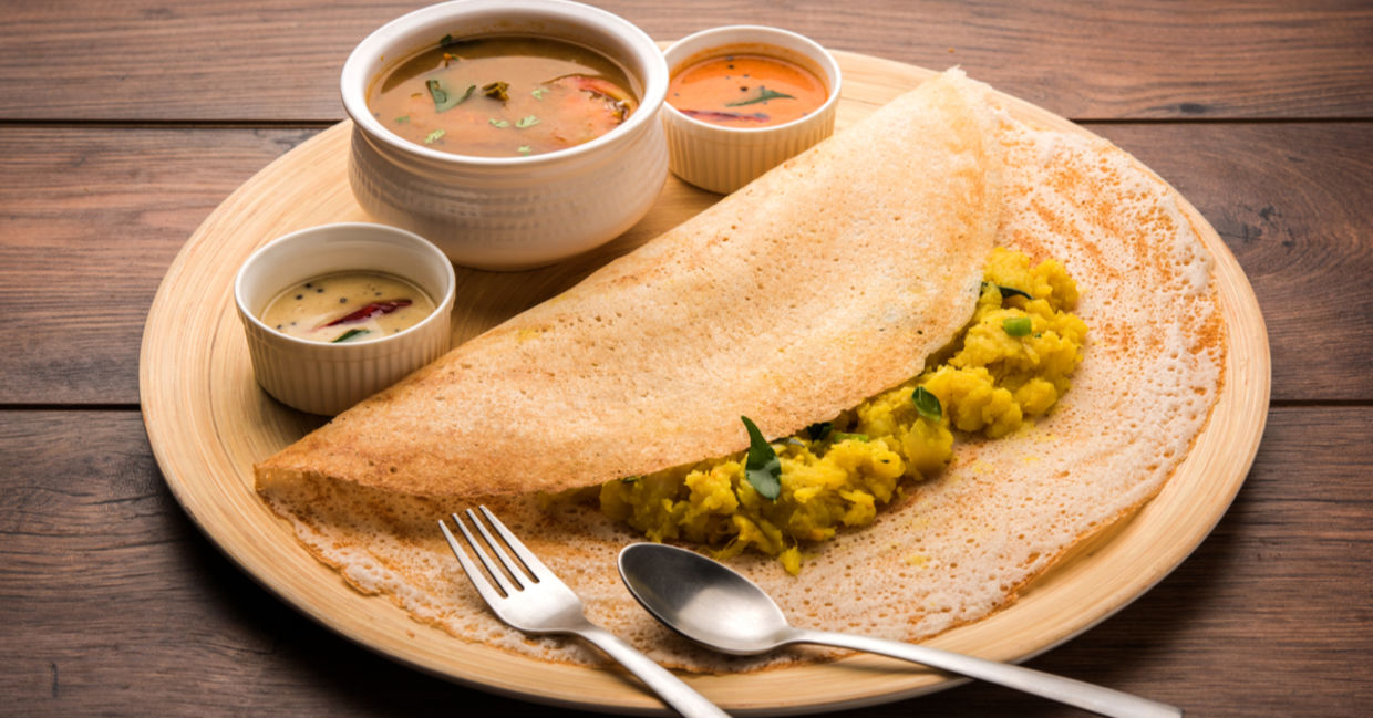 Indian crepe for breakfast. Indian crepe for breakfast.