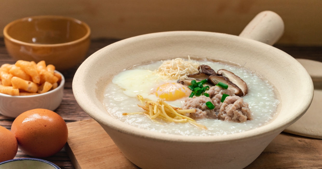 Chinese rice porridge for breakfast. Chinese rice porridge for breakfast.