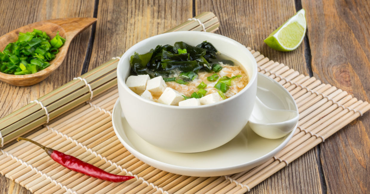Miso soup for breakfast. Miso soup for breakfast.