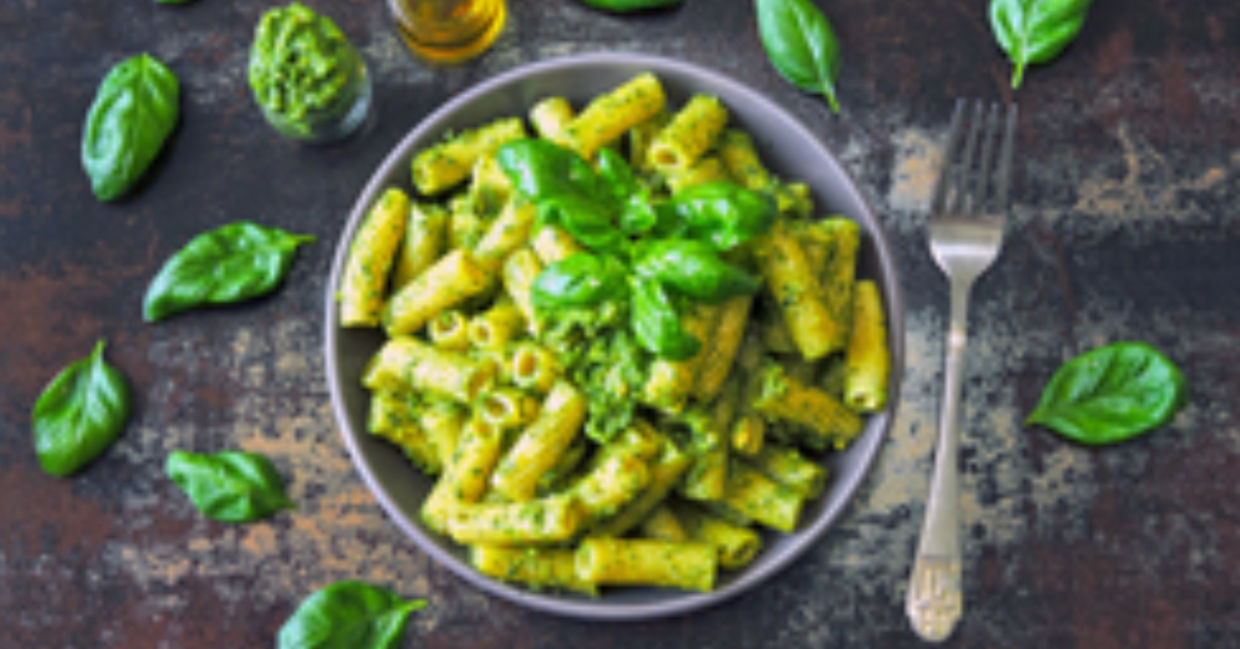 Pesto pasta is a go-to family favorite for dinner. Pesto pasta is a go-to family favorite for dinner.