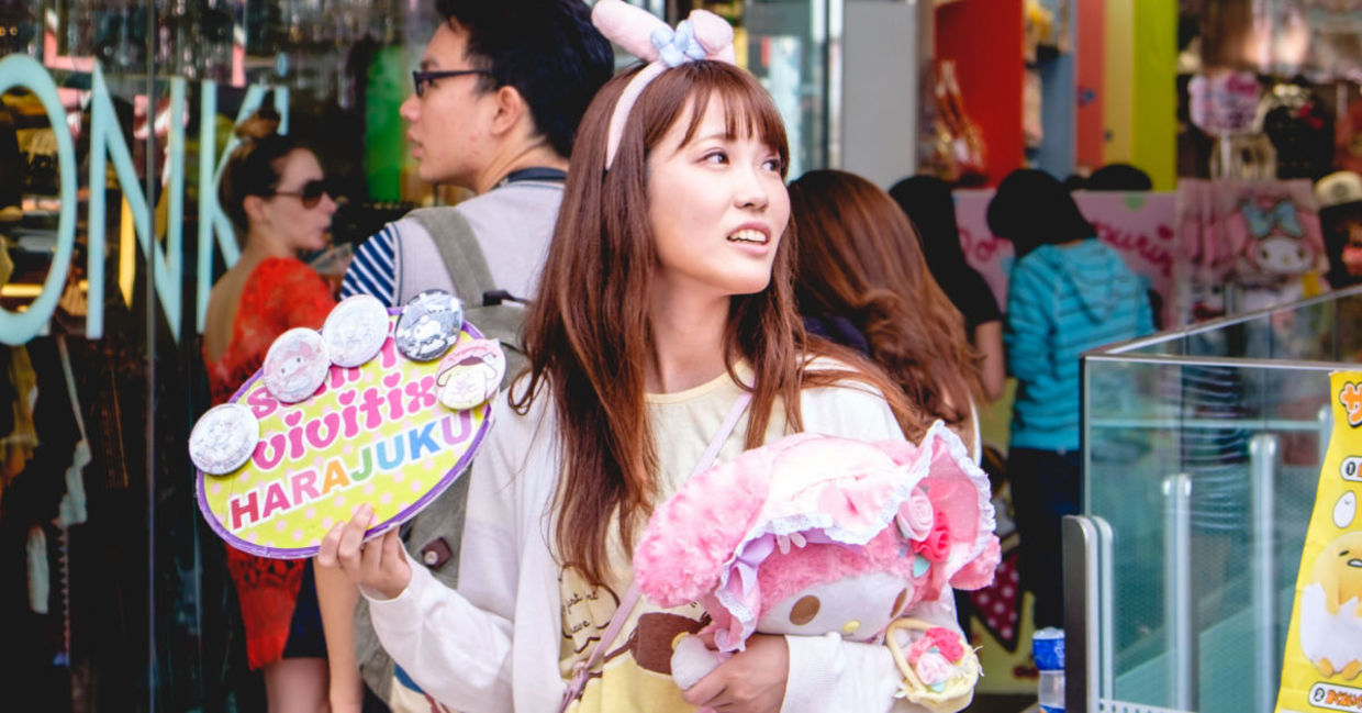 Japanese girl promoting kawaii Japanese girl promoting kawaii