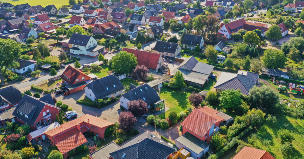 A view of a neighborhood. A view of a neighborhood.
