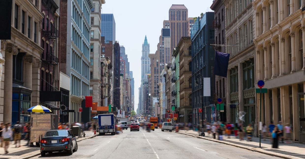 A street in New York. A street in New York.