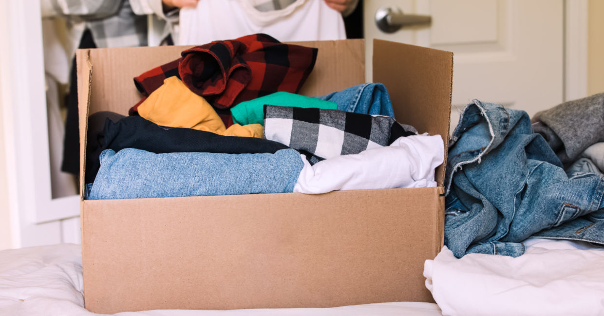 Sorting clothes. Sorting clothes.