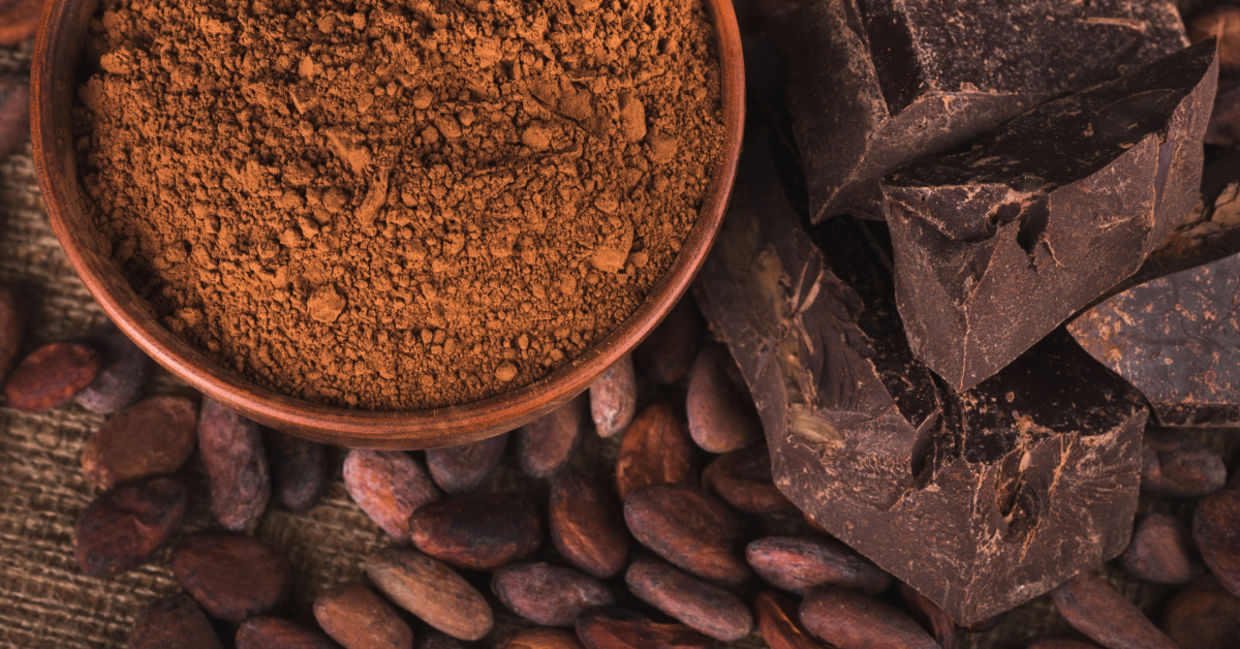 Chocolate and cocoa beans. Chocolate and cocoa beans.