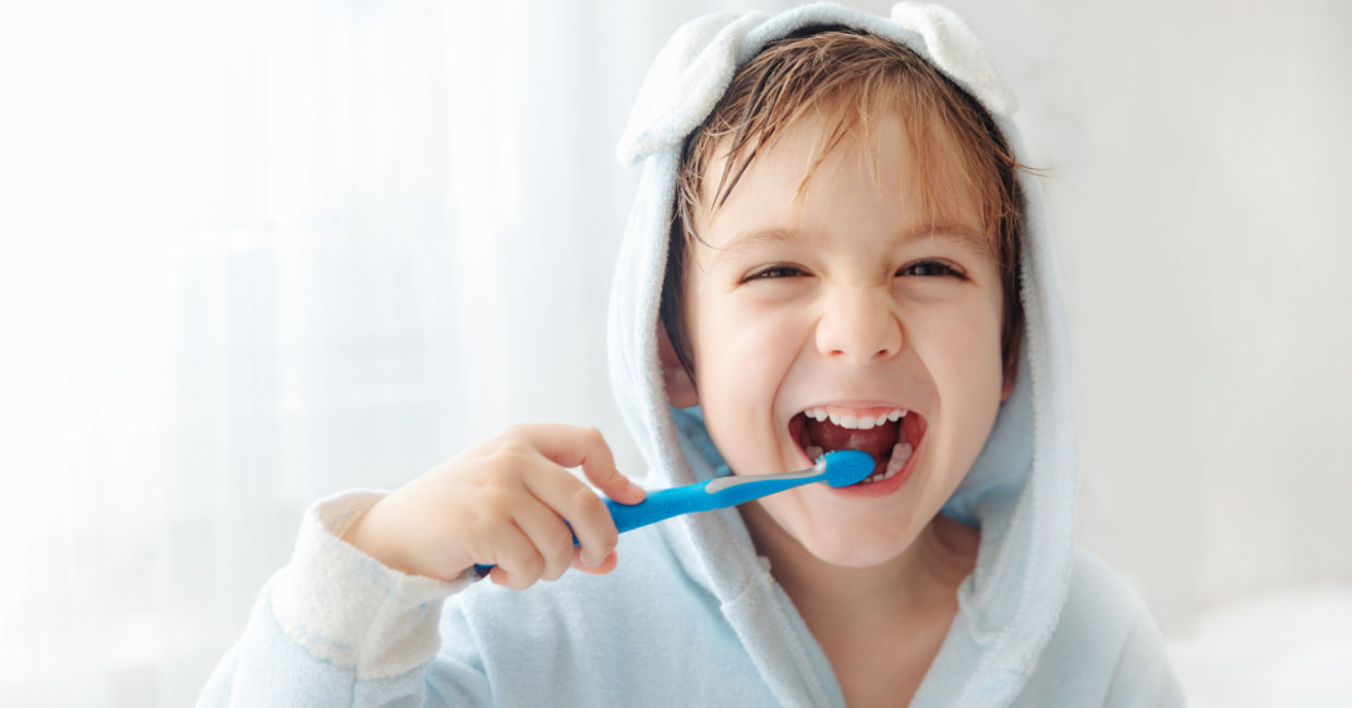 A little boy's morning routine. A little boy's morning routine.
