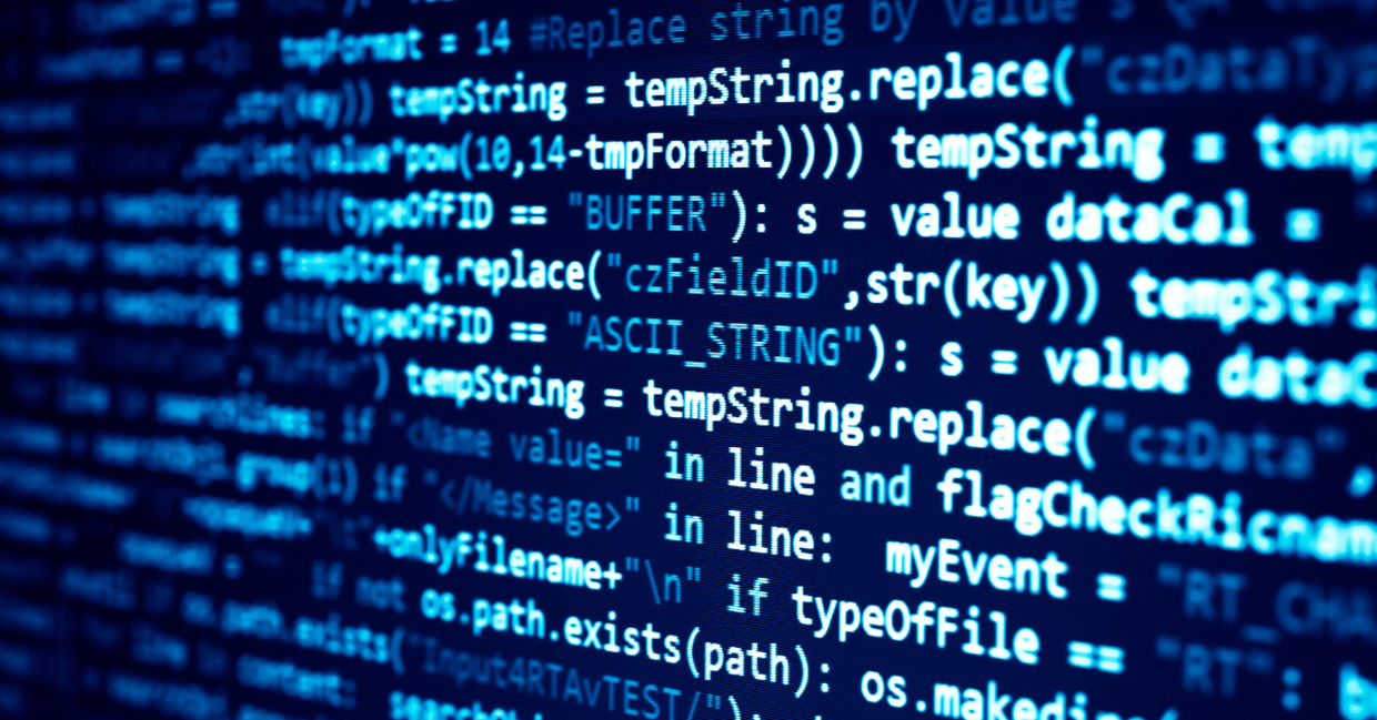 Programming code. Programming code.