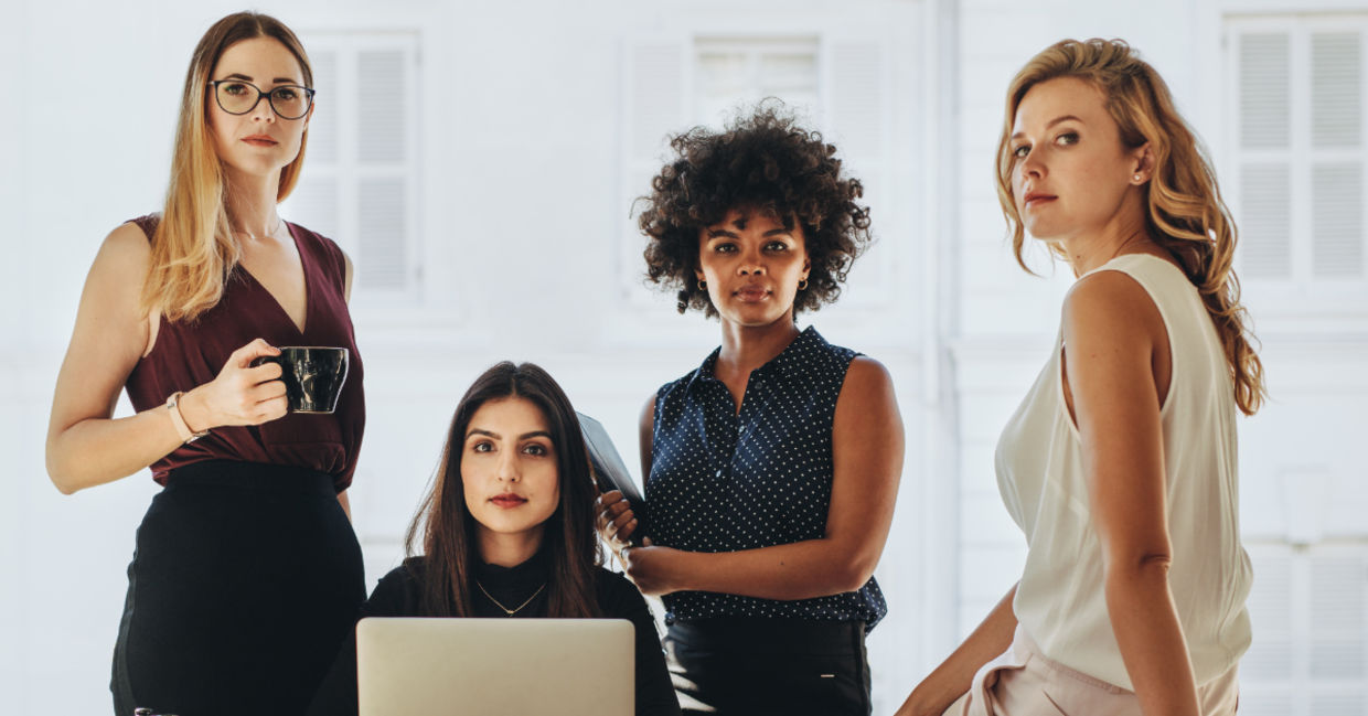 A group of business women. A group of business women.